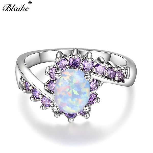 

blaike silver color finger rings for women big oval cubic zirconia engagement ring fashion female gifts, Golden;silver