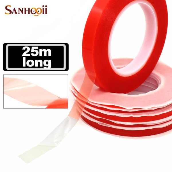 

sanhooii 25m 0.2mm для diy lcd pcb телефона с сенсорным экраном термостойкий двусторонний прозрачной наклейкой пэт акриловой клейкой лентой