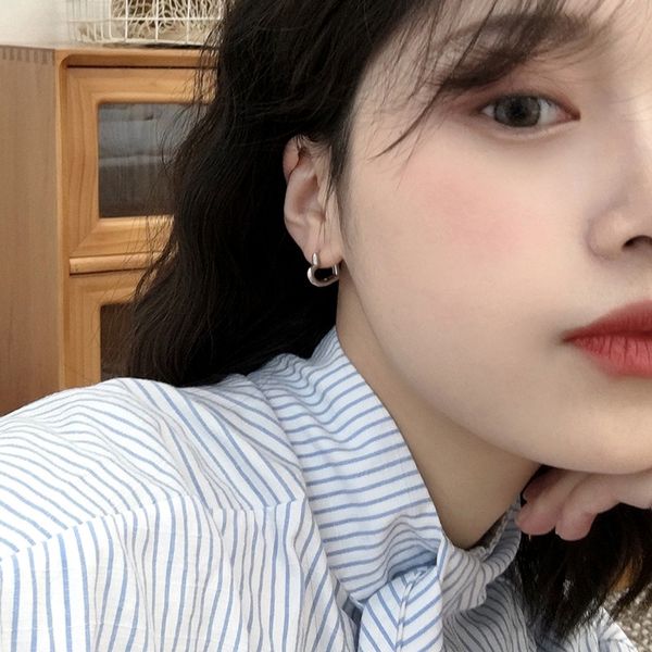 

cute small heart ear clip metal hoop earrings for women fashion girls boho earings love gift tiny trendy copper jewelry, Golden;silver