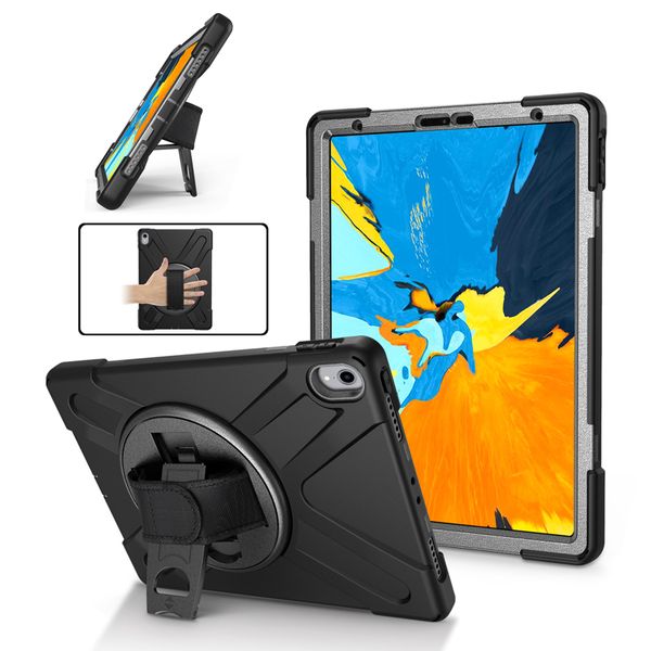 

hybrid 3 in 1 armor heavy duty stand hand strap case for ipad pro 11 10.5 9.7 2018 2 4 5 6 mini mini5 samsung p200 t510 t720 t590 t290 t830