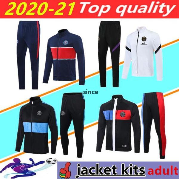 

2020 2021 paris soccer jacket tracksuit 20/21 mbappe icardi long sleeve zipper jackets paris maillot de football training suit survetement, Black