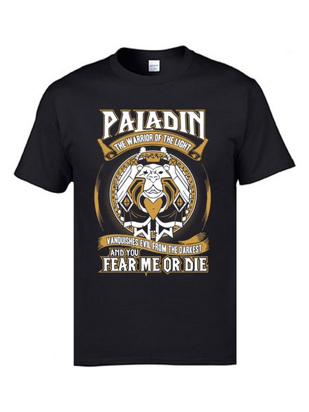 

2019 personalized & tees graphic customized t shirts crew neck tees cow paladin the warrior of the light male t-shirts