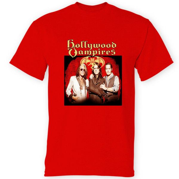 

the hollywood vampires grouf music red t-shirt tee shirt short sleeve