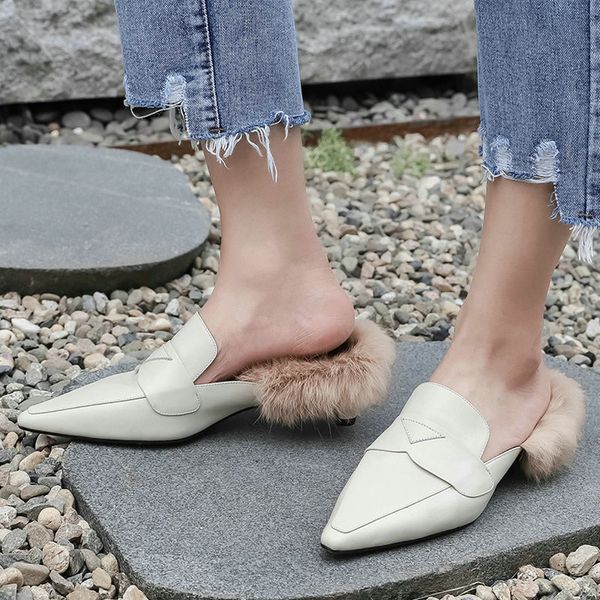 

eshtonshero elegant shoes women snow boots low heels winter keep warm fur pointed toe ladies ankle boots size 3-9, Black