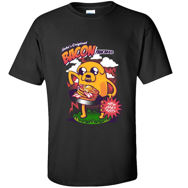 

adventure time jake tasty bacon pancakes funny cartoon t shirt anime t shirt cotton print student tshirt men