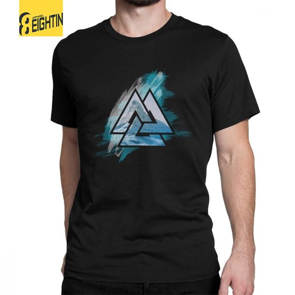 

viking valknut t shirts man print vintage t-shirt o neck purified cotton tees