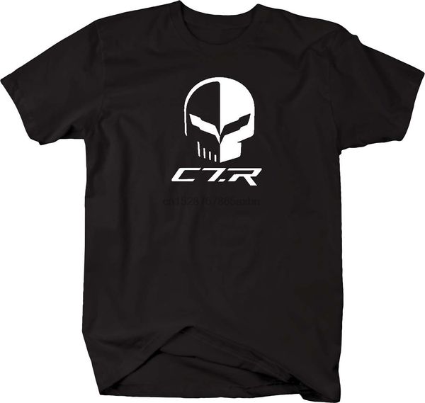 

tshirt -chevy corvette c7 racing punisher skull with flags