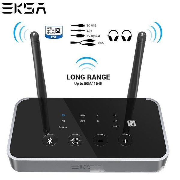 

ireless adapter eksa et04 3 in 1 bluetooth 5.0 audio transmitter receiver csr8675 bluetooth adapter optical /3.5mm aux/spdif for tv headp