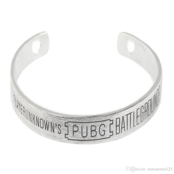 

2018 new game pubg player unknown's battlegrounds series men punk adjustable metal bracelets & bangles, White