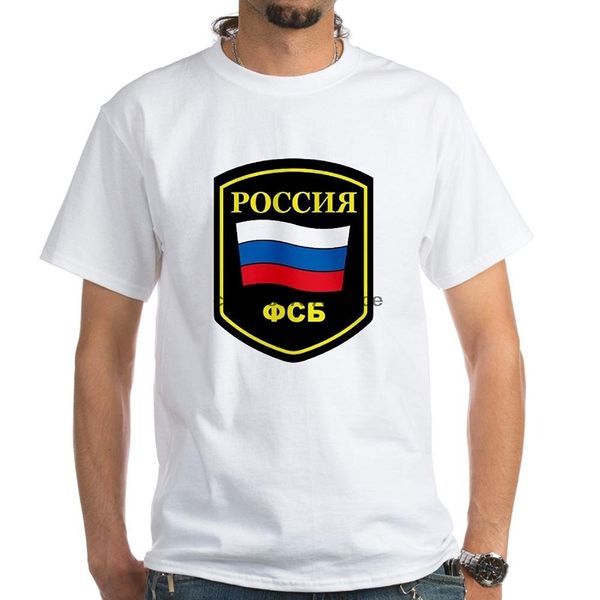 

2019 мода горячие фсб россии white t-shirt - 100% хлопок футболка белая майка
