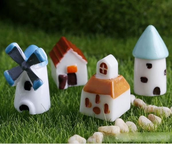 

resin decor mini castle windmill church house moss terrarium green plant gift micro landscape accessories fairy garden diy zakka