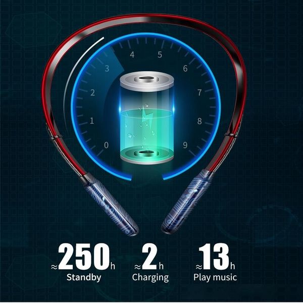 

bluetooth earphone v5.0 wireless headphones 3d stereo sport earbuds neckband earphone with microphone for all phone