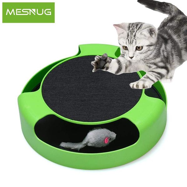 

durable cat mice battery no running scratching interactive cat and kitten pad toys game safe with 2 needed exercise mesnug in1 bbyuhj