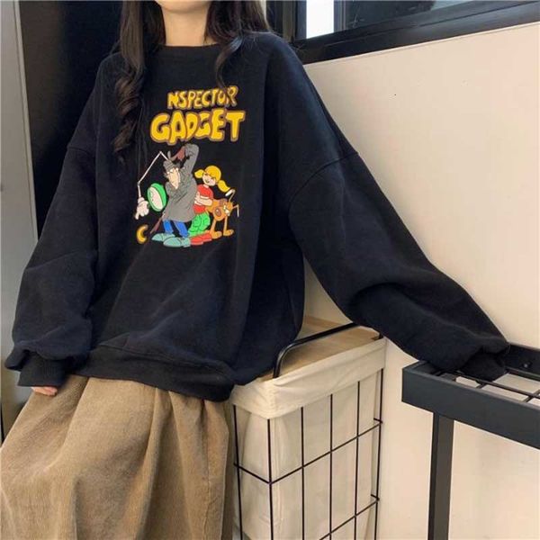 

nicemix men's hoodie 2020 spring new korean crew neck pullover hoodie loose plus fleece hoodie tide student casual women fleece, Black