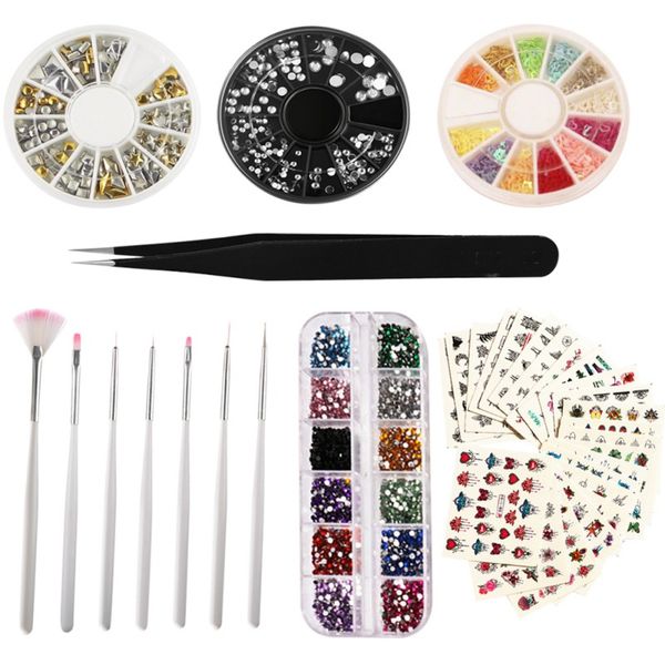 

pro nail art decoration set flake glitter sequin for nail design acrylic crystals for diy art/craft/makeup