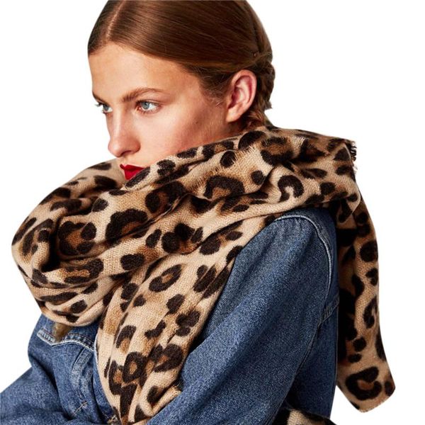 

leopard scarf warm leopard printed long wool shawl soft long neck scarves scarf cachecol bufanda mujer neckerchief apaszka