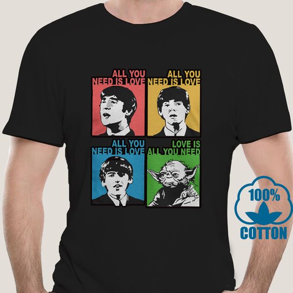 

0267d yoda funny art t-shirt love is all you need premium cotton tee