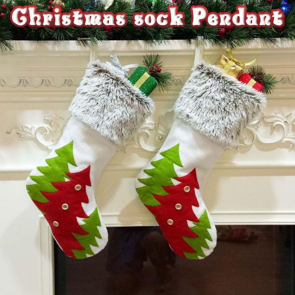 

christmas socks fashion black red socks gift bag christmas tree decorations holiday party atmosphere decoration