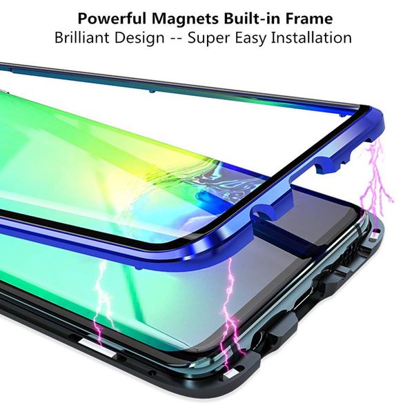 

360 full protection magnetic case for samsung s20 s10 s9 s8 plus uitra lite a30 bumper double glass