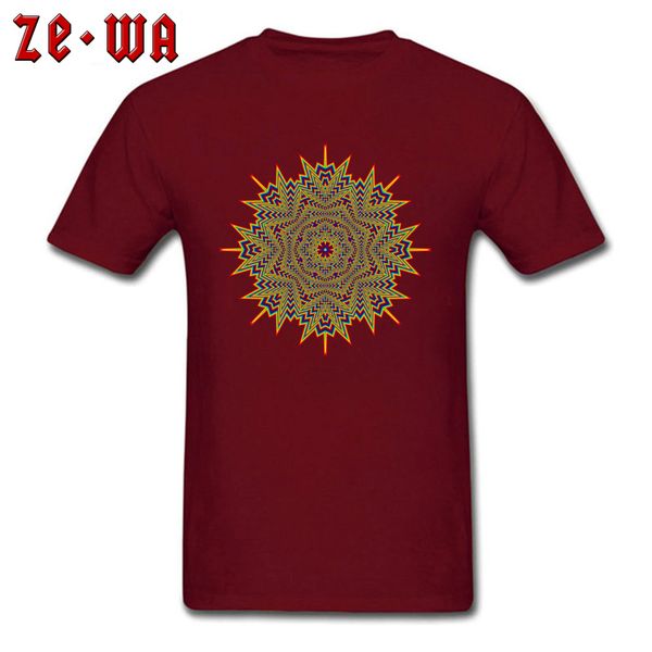 

t-shirt mandala designer t shirts men's red geometric art tees geek vision clothing funky short sleeve cotton tshirt