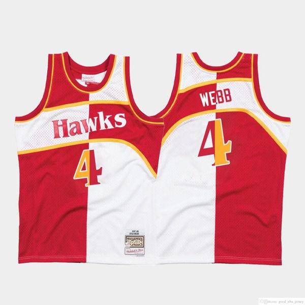 

мужчины atlanta ястребы мотыга webb 4 mitchell ness teal дорога 1986-87 полосатый swingman джерси, Black;red