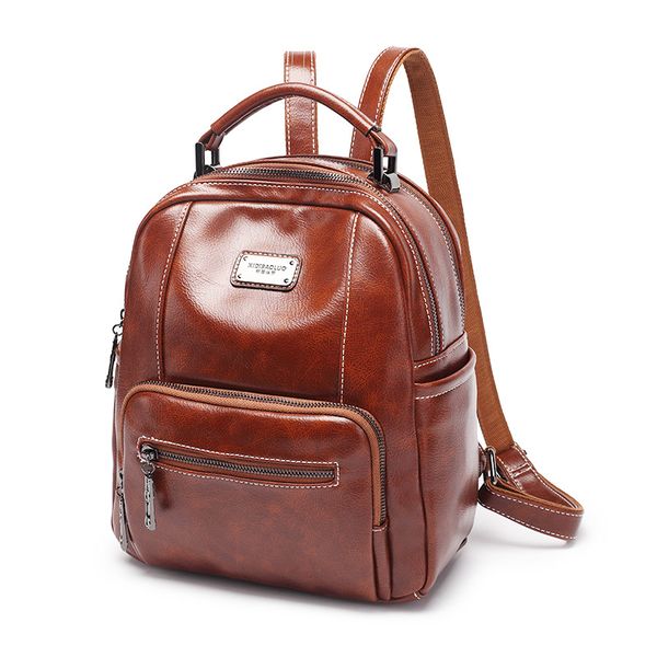 

new genuine leather double shoulders fashion handbags women bags designer large capacity simple personality ladies