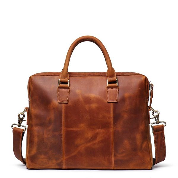 

briefcase male messenger bag men's genuine leather bags for document men shoulder travel handbags satchel 15.6 inch laptotes