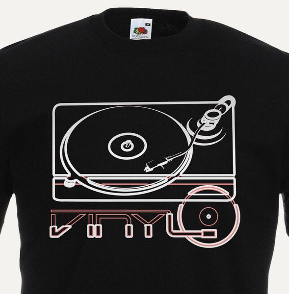 

винил винил игрок turntable ретро музыка тенниска mens black нового 2019 мужчину моды t-shirt мужской одежды марки тенниска