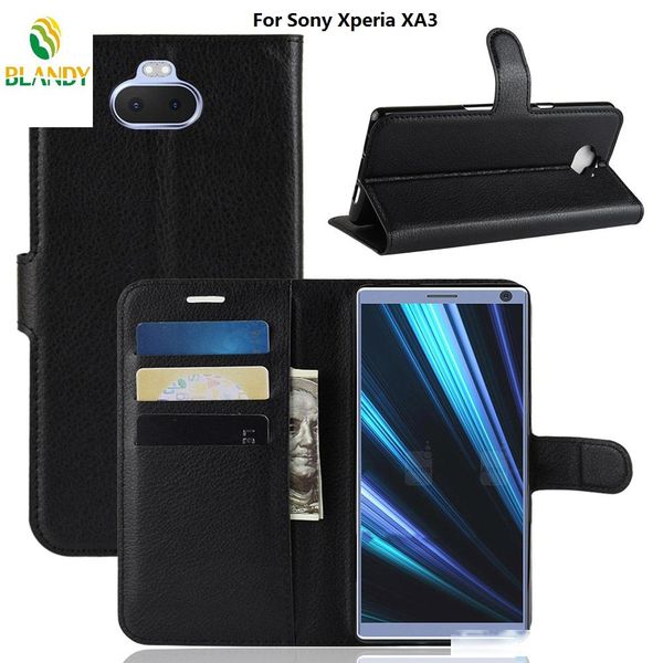 

for sony xperia xa3 ultra litchi lychee wallet leather pu tpu phone cover case for sony xa3
