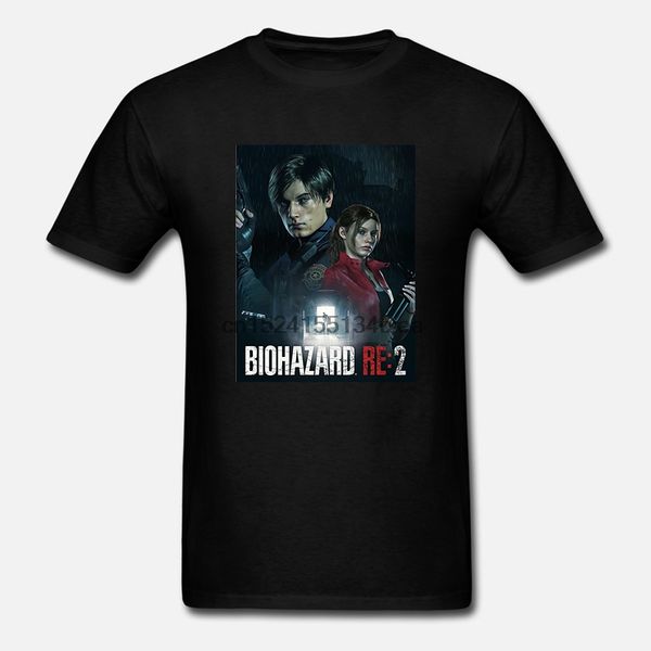 

slimerland short-sleeve cotton resident-evil-2-poster- tshirt for men