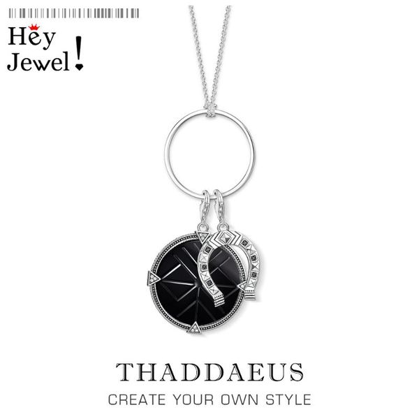 

charm necklace horseshoe & coin,2020 spring new fashion vintage jewelry 925 sterling silver bijoux gift for women men
