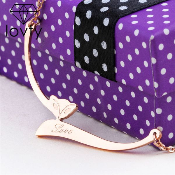 

personalised shape pendant necklace custom text titanium steel necklace birthday gift for women rose gold u3, Silver