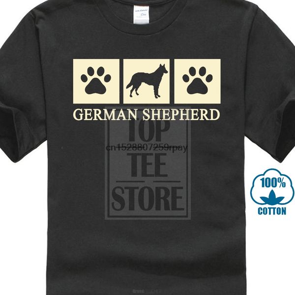 

print short sleeve funny german shepherd silhouette t-shir dog lover tee - men short sleeve t shirt