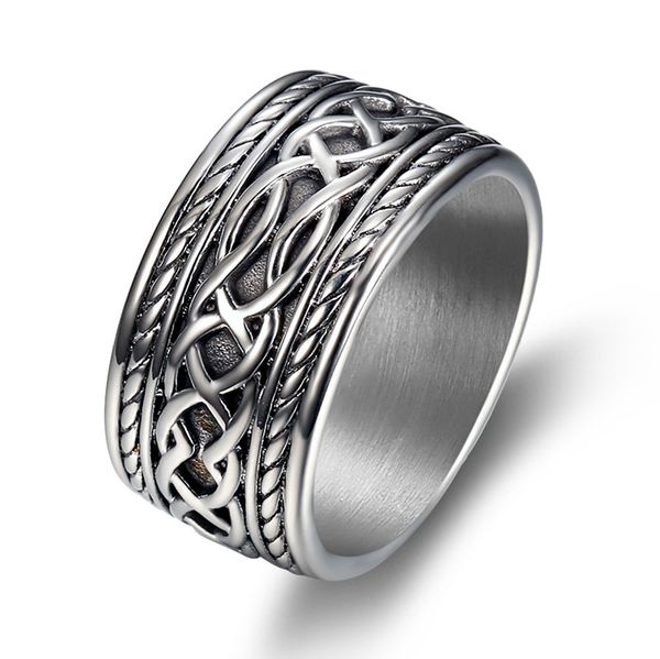 

Loredana high quality solid titanium steel Personality retro Celtic twist thick ring for man creative exquisite jewelry