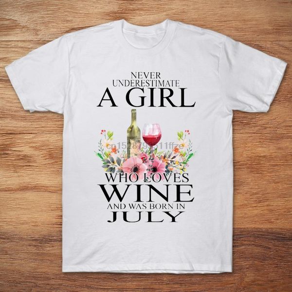 

girl wine who loves wine and born in july t-shirt