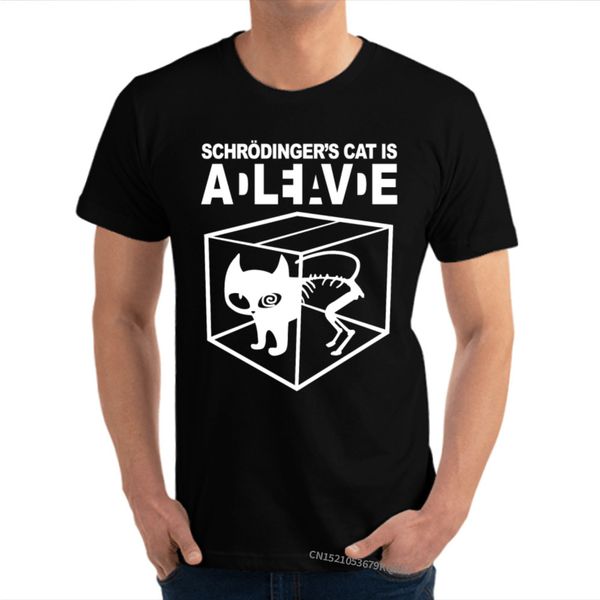 

schrodingers cat cat men's t-shirt normal t shirt all cotton crewneck short sleeve casual shirts new year day