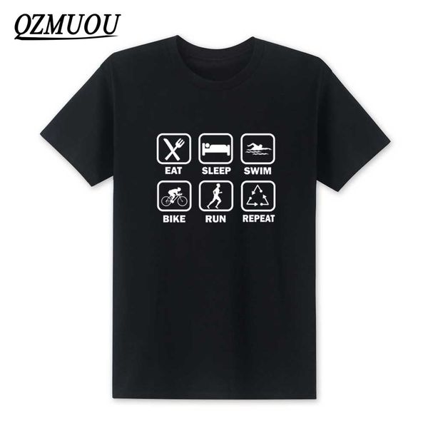 

2020 new funny eat sleep triathlon t shirts men summer style short sleeve t shirt cotton o-neck cool t-shirt men tee xs-xxl