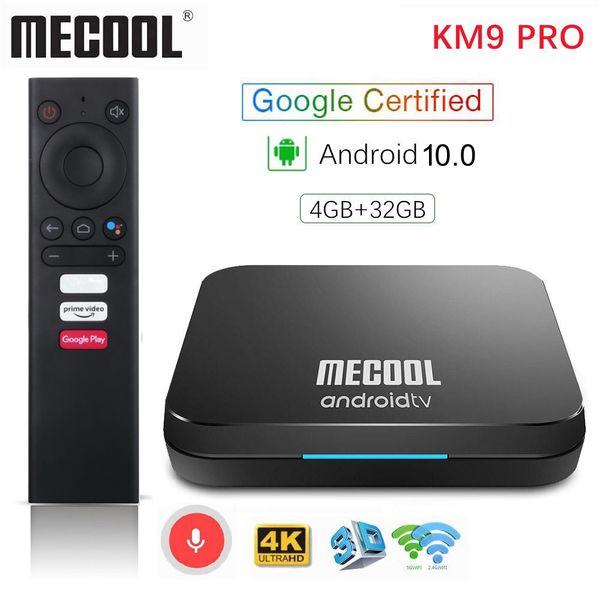 

mecool km9 pro atv 4g 32g android 10.0 tv box google certified amlogic s905x2 2.4g/5g wifi androidtv smart tvbox