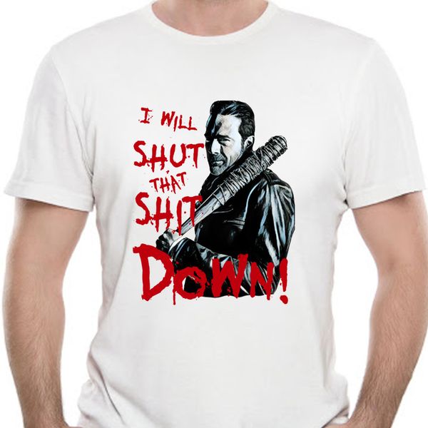 

negan the walking dead мужские футболки vintage tee рубашка с коротким рукавом crewneck t-shirt 100% хлопок идея подарка одежда 9015d
