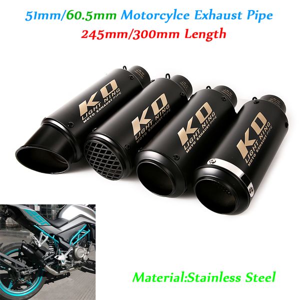 

мотоцикл выхлопные совет трубы из нержавеющей стали 51мм 60.5mm глушитель трубы 245мм 300мм длина глушитель дроссельная заслонка системы