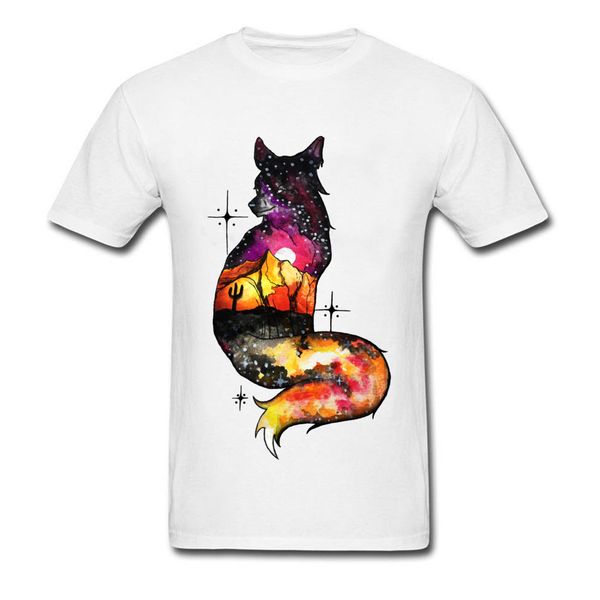 

male t-shirts summer fashion brand t-shirt galaxy desert fox tshirts for student psychedelic sleeve megumin tees