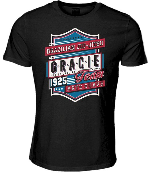 

2019 new mens brazilian jiu jitsu gracie team t-shirt martial arter bjj grappling rio tee shirts
