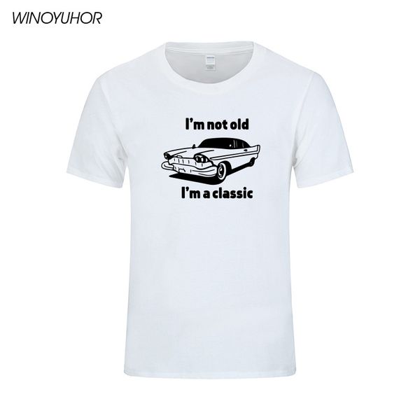 

не старая я классическая мужская футболка смешные ретро автомобили печати хлопка футболка hip hop короткого рукав топы crew neck tee для муж