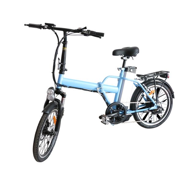 

js 20" foldable electric bicycle 36v 10ah lithium battery 250w brushless motor lcd display speed 40km/h electric bicycle e bike, Silver;blue