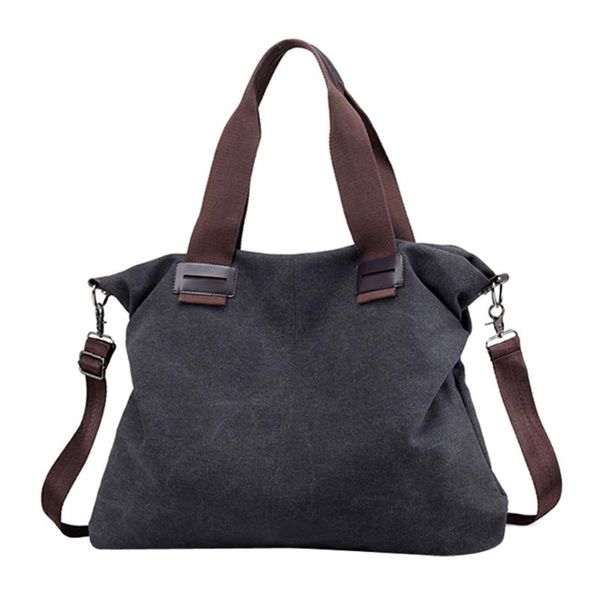 

2020 women shoulder bag brand large pocket casual tote women's handbag shoulder handbags canvas leather capacity bags #t