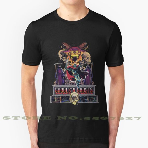 

ghouls'n ghosts graphic custom funny tshirt ghouls ghost goblins magic death skull demon devil bats crypt keeper