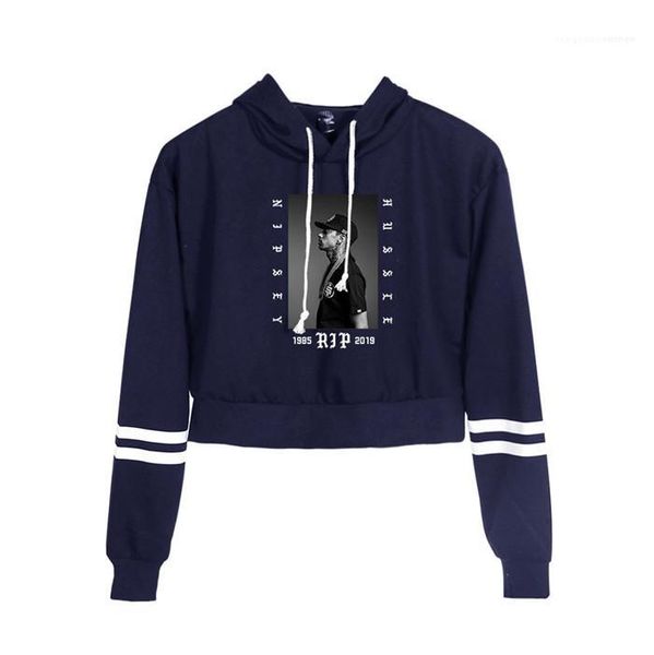 

rapper nipsey hussle print fashion women short hoodies mens designer hoodies long sleeve couple clothing famous, Black