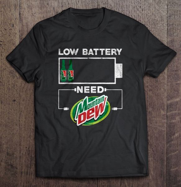 

мужчины футболка need low battery mountain dew женщина футболка
