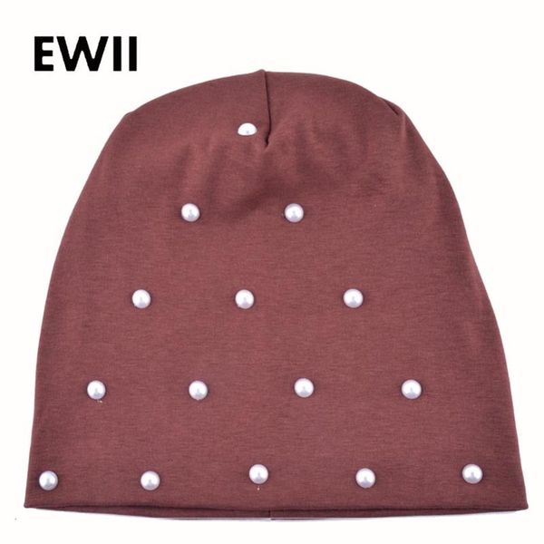 

autumn beanies hats for women pearl knitted caps bonnet skullies women fashion winter cap ladies cotton hat gorras mujer, Blue;gray