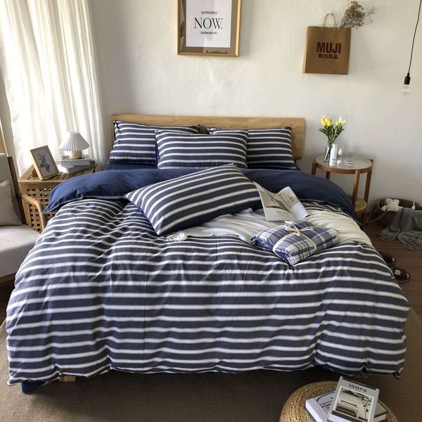 

темно-синий постельное белье из хлопка чередующиеся наборы дизайн размера королева постельное белье покрытие любимой одеяло комплект постель